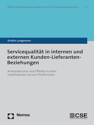 cover image of Servicequalität in internen und externen Kunden-Lieferanten-Beziehungen